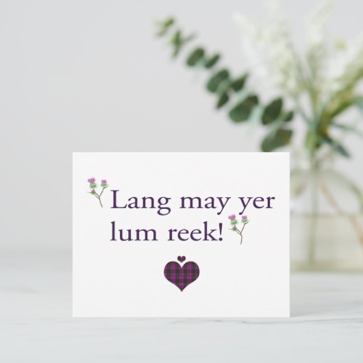 Lang May Yer Lum Reek Postkarte (Stehend Vorderseite)