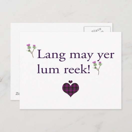 Lang May Yer Lum Reek Postkarte (Vorne/Hinten)