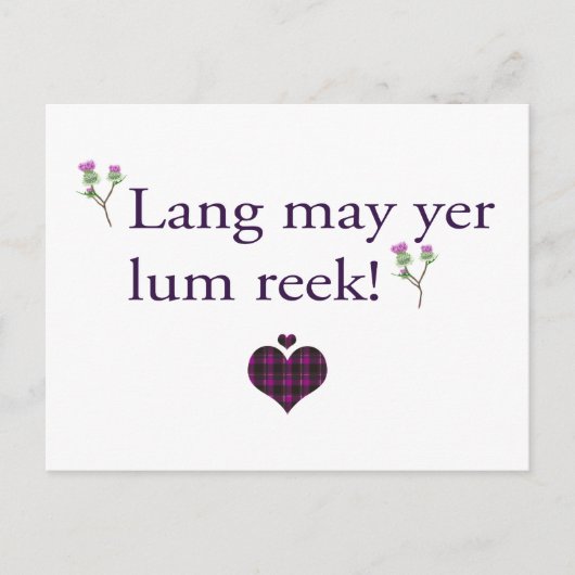Lang May Yer Lum Reek Postkarte (Vorderseite)