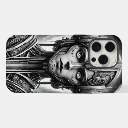 Lang Metropolis Tribut. Retro futuristische Frau - iPhone Hülle (Rückseite (Horizontal))