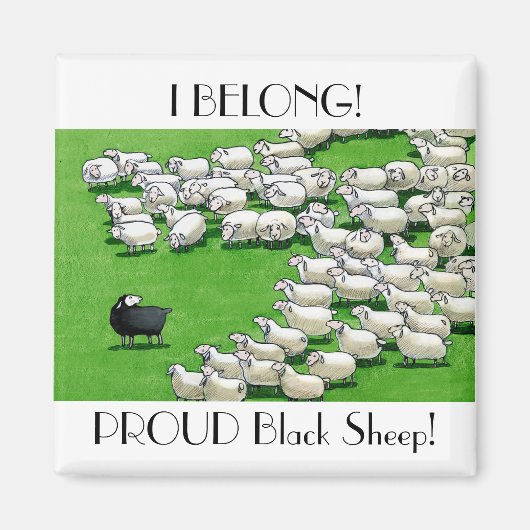 Lang verlor Lamm: Stolzes schwarzes Schafmagnet Magnet (Vorne)