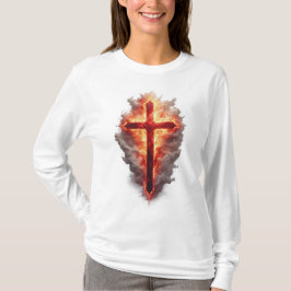 Langarm-Shirt für Frauen mit Flammendem Christlich T-Shirt
