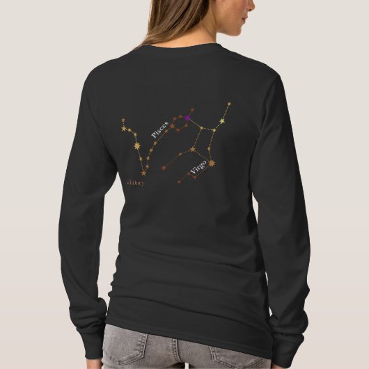 Langarm Sternzeichen für Paare T-Shirt (Rückseite)