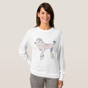 Langarm-T-Shirt für Damen mit vintage-Pudel T-Shirt