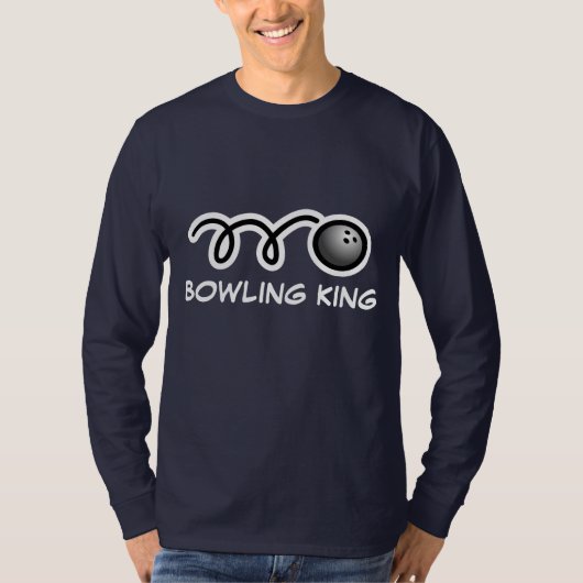 Langärmelige Bowling Shirt| Bowling König T-Shirt (Vorderseite)