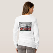 Langärmelige Frauen T, glückliche Halbwaschkatze T-Shirt (Schwarz voll)