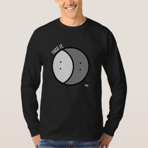 Langärmeliger T - Shirt mit weißem Text dunkel