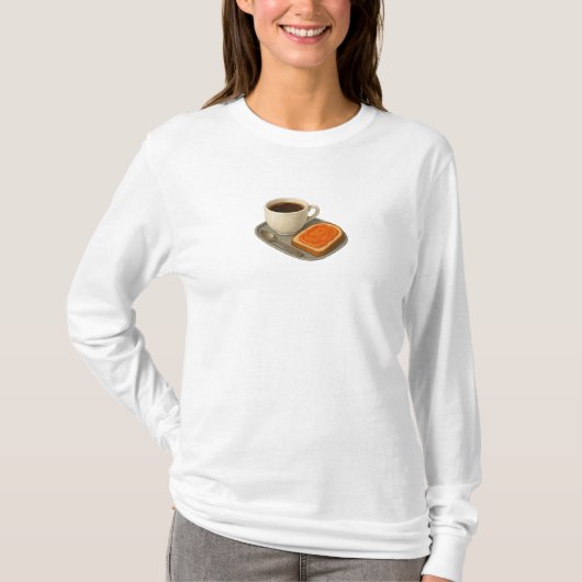 Langarmshirt mit Kaffee und Sandwich T-Shirt (Vorderseite)