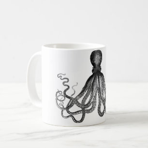 Langbeinige Kaffeetasse mit Krake