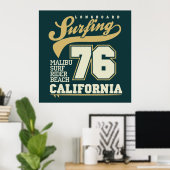 Langboard-Surfen | Kalifornien 76 Poster (Heimbüro)