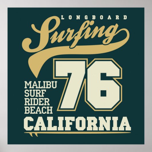 Langboard-Surfen | Kalifornien 76 Poster (Vorne)