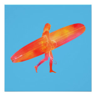 Langboarding Surf Girl Poster