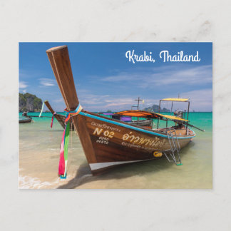 Langboot, Krabi, Thailand, Schwanz Feiertagspostkarte