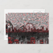 Langdon-Skyline abstrakt Postkarte (Vorne/Hinten)