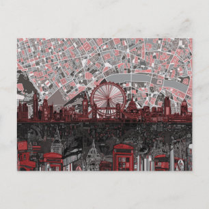 Langdon-Skyline abstrakt Postkarte