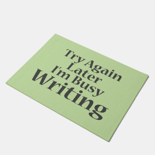 Lange Arbeit beim Schreiben von Sprichworten Fußmatte (Schrägansicht)