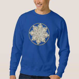 Lange Ärmel Sweat Shirt Blue mit Medaillon
