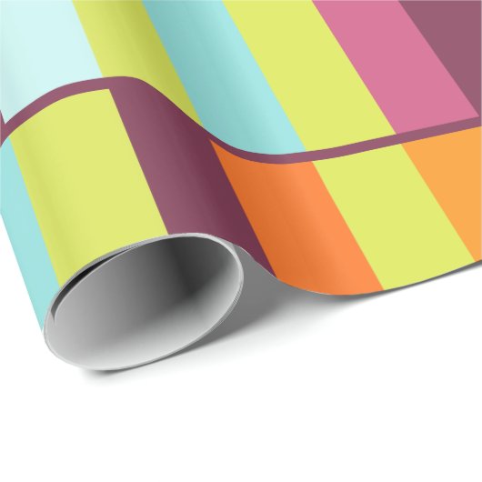 Lange Blöcke farbiges geometrisches Muster Geschenkpapier (Rolleneckpunkt)