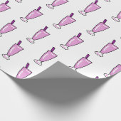 Lange coole Rosa Milkshake Geschenkpapier (Ecke)