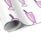 Lange coole Rosa Milkshake Geschenkpapier (Rolleneckpunkt)
