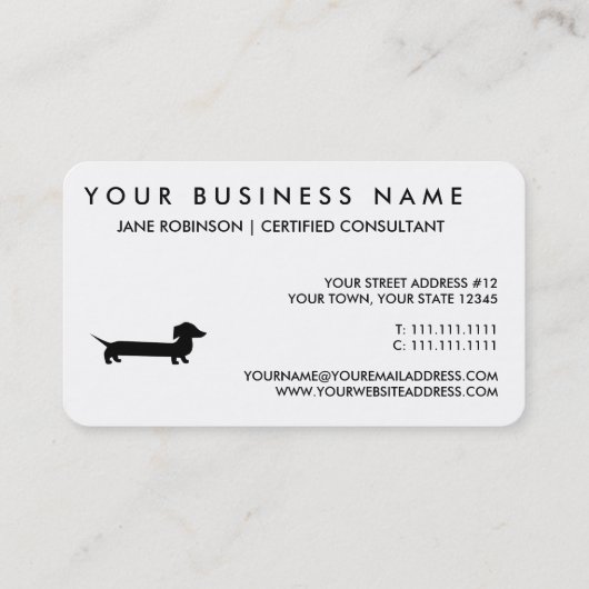 Lange Dackel-lustiges Zeichnen Visitenkarte (Rückseite)