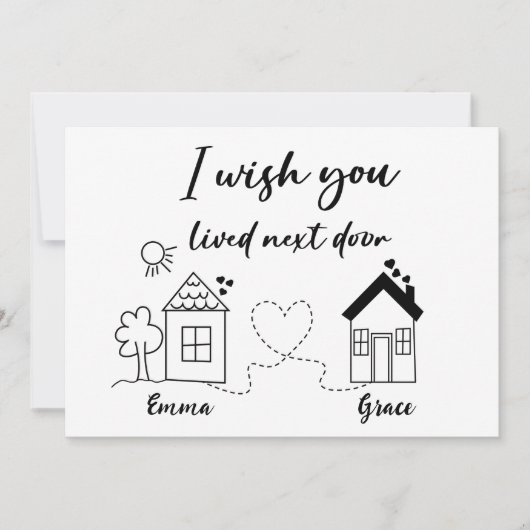 Lange Distanz Die besten Freunde Freundschaft Tren Einladung (Vorderseite)