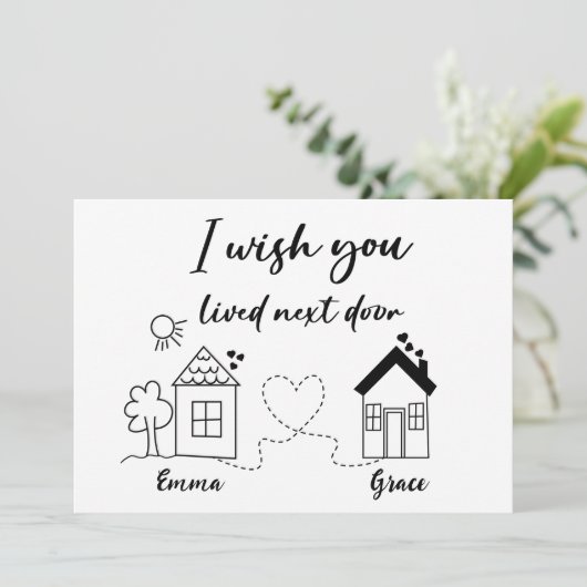 Lange Distanz Die besten Freunde Freundschaft Tren Einladung (Stehend Vorderseite)