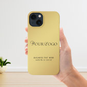 Lange dünne Logokombination Gold iPhone Hülle