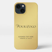 Lange dünne Logokombination Gold iPhone Hülle (Rückseite)