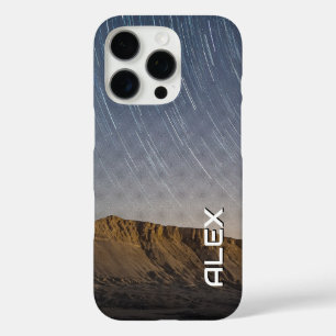 Lange Expositionssteine über dem Berg - nächtliche iPhone 16 Pro Hülle