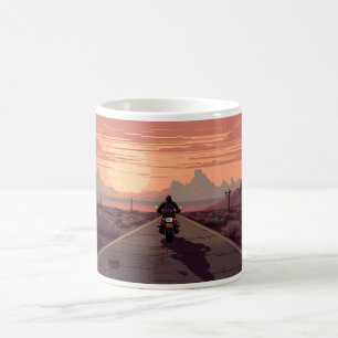 Lange Fahrt mit Sonnenuntergang Kaffeetasse