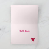 Lange Ferne Umarmung! Big Pink Heart Karte (Innenseite)