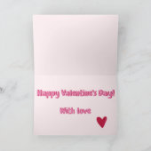 Lange Ferne Umarmung! Valentinstag des großen rosa Karte (Innenseite)