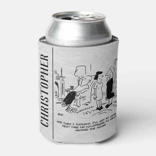 Lange Frisur ohne Haarschnitt oder Haarstyling Dosenkühler (Kanne Vorderseite)