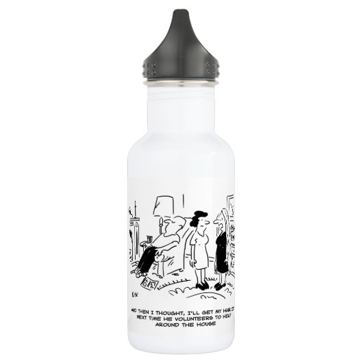 Lange Frisur ohne Haarschnitt oder Haarstyling Edelstahlflasche (Links)