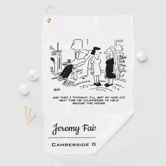 Lange Frisur ohne Haarschnitt oder Haarstyling Golfhandtuch (Insitu)