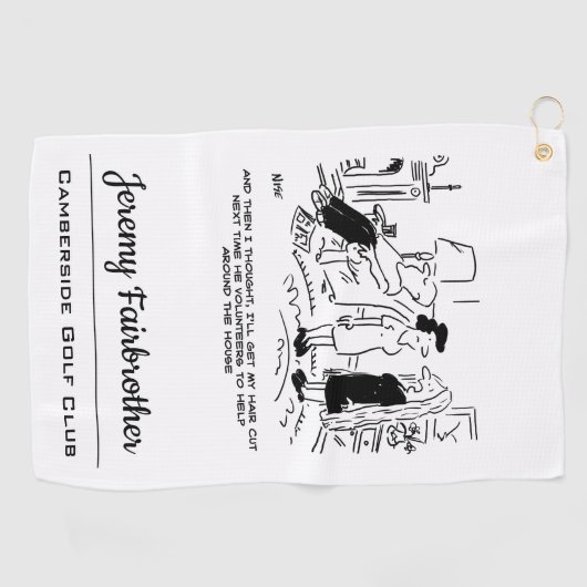 Lange Frisur ohne Haarschnitt oder Haarstyling Golfhandtuch (Horizontal)