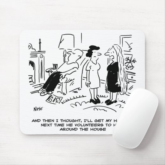 Lange Frisur ohne Haarschnitt oder Haarstyling Mousepad (Mit Mouse)