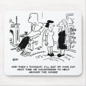 Lange Frisur ohne Haarschnitt oder Haarstyling Mousepad (Vorne)