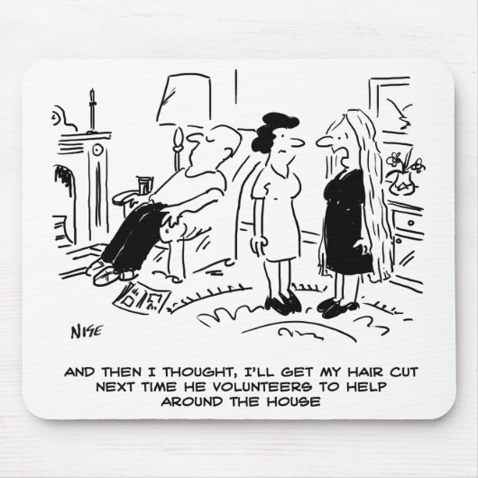 Lange Frisur ohne Haarschnitt oder Haarstyling Mousepad (Vorne)