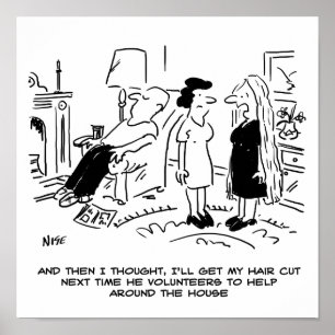 Lange Frisur ohne Haarschnitt oder Haarstyling Poster