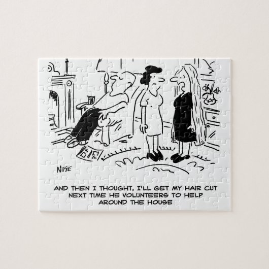 Lange Frisur ohne Haarschnitt oder Haarstyling Puzzle (Horizontal)