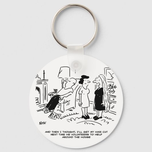 Lange Frisur ohne Haarschnitt oder Haarstyling Schlüsselanhänger (Vorderseite)