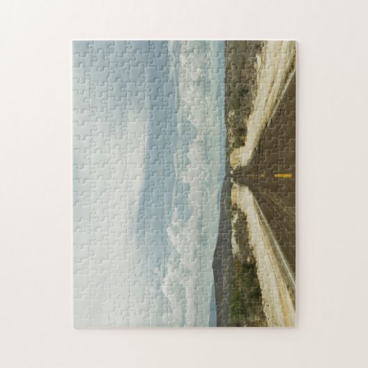 Lange gerade Straße durch Mexikaner Baja Puzzle (Vertikal)
