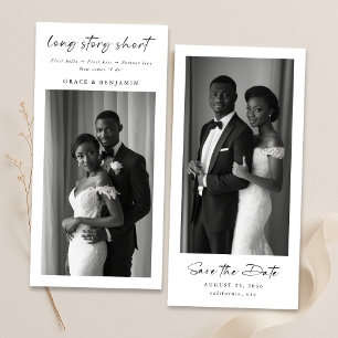 Lange Geschichte Kurzes Bookmark Modernes Minimali Save The Date