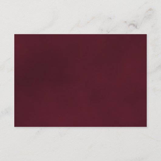 Lange Gestaltete Rose Burgund Elegant Wedding Webs Begleitkarte (Rückseite)