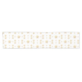 Lange goldene Schneeflocken kurzer Tischläufer (Horizontal)
