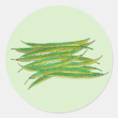 Lange grüne Bohnen Gemüsegarten Veggies Veg Runder Aufkleber (Vorderseite)