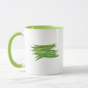 Lange grüne Bohnen Gemüsegarten Veggies Veg Tasse