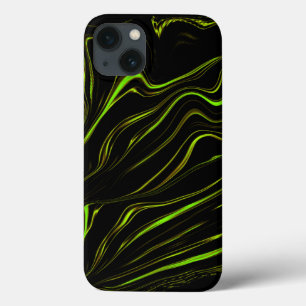 Lange, grüne, weiche Linien auf dunklem Hintergrun Case-Mate iPhone Hülle